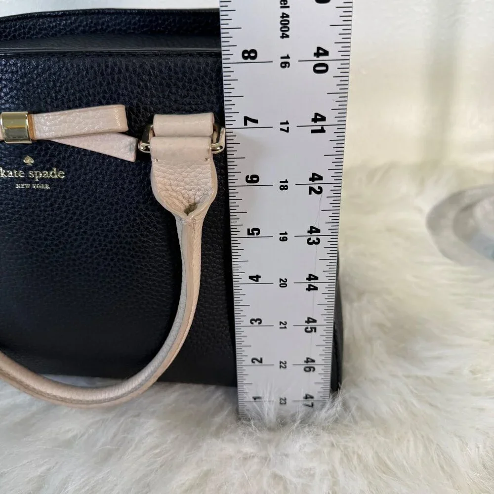 Kate Spade Sawyer Henderson Street Black Satchel Pumise Leather CrossbodyBag Bow